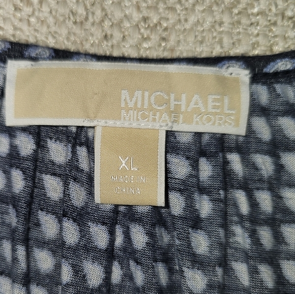 Michael Kors 100% Viscose Casual Scoop Neck Blouse Print top Micro Paisley XL - Picture 8 of 11
